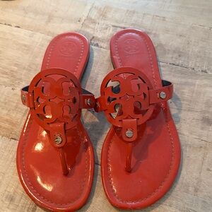 Tory Burch Orange Patent Leather Sandals